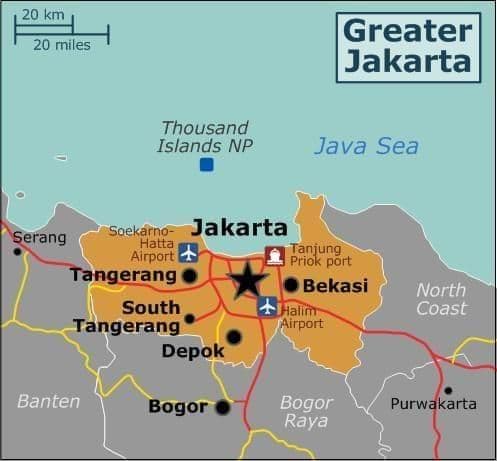 Plan des aéroports de Jakarta