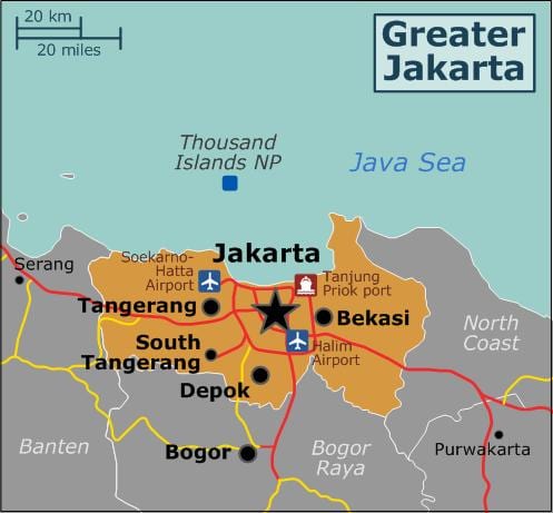 Plan des aéroports de Jakarta
